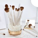 Jessup Luxury Light Gray Comprehensive Collection Eye and Face Brush Set 14pcs T329 9 Jessup Vegan Makeup Brushes Set Professional Eco-friendly Synthetic Powder Foundation Highlight Concealer Eyeshadow Blending Eyebrow Liner Spoolie Brush Set Light Grey 14pcs T329