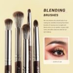 Jessup Shimmer Brown Eye Brushes Collection 15Pcs 4 Jessup Eye Makeup Brushes Set Professional 15pcs Brown Eyeshadow Brush Eyebrow Concealer Eyeliner Blending Brush for Makeup Premium Synthetic Eye Brush Set, T499