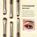 Jessup Shimmer Brown Eye Brushes Collection 15Pcs 5 Jessup Eye Makeup Brushes Set Professional 15pcs Brown Eyeshadow Brush Eyebrow Concealer Eyeliner Blending Brush for Makeup Premium Synthetic Eye Brush Set, T499