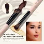 Jessup Makeup Brushes 10-in-5 Double Ended 3 Jessup Makeup Brushes 10-in-5 Double Ended Eyeshadow Brush Contour Brush Blending Brush Eyeliner Brush Shader Brush, Vegan Fiber Precision Eye Brush Set Peach Dust T509
