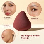 Jessup Makeup Brushes Set 9pcs, 7pcs Double Sided Makeup Brushes, 2pcs Makeup Sponges, Foundation Concealer Blush Eyeshadow Contour Powder Gift Packaging T506