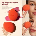 Jessup Makeup Brushes Set 9pcs, 7pcs Double Sided Makeup Brushes, 2pcs Makeup Sponges, Foundation Concealer Blush Eyeshadow Contour Powder Gift Packaging T506