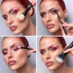 Jessup Makeup Brushes Set 9pcs, 7pcs Double Sided Makeup Brushes, 2pcs Makeup Sponges, Foundation Concealer Blush Eyeshadow Contour Powder Gift Packaging T506