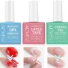 ALIVER 3 Pack Gel Nail Remover Kit, Nail Polish Remover with Nail Cuticle Oil and Latex Tape Kit, Magic Gel Nail Polish Remover, Easily & Gently, No Need For Foil, Soaking Or Wrapping