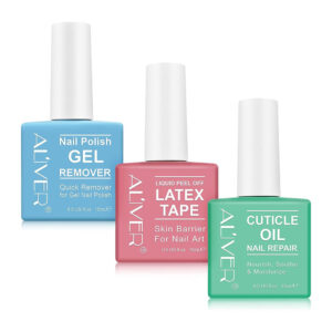 ALIVER 3 Pack Gel Nail Remover Kit, Nail Polish Remover with Nail Cuticle Oil and Latex Tape Kit, Magic Gel Nail Polish Remover, Easily & Gently, No Need For Foil, Soaking Or Wrapping