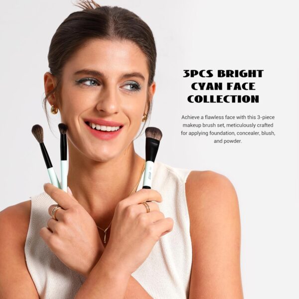 Jessup Face Makeup Brushes 3pcs Double Ended T503 - Image 2