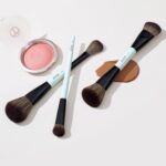 Jessup Face Makeup Brushes 3pcs Double Ended T503 7 Jessup Face Makeup Brushes 3pcs Double Ended Makeup Brush Set for Foundation Contour Blush Highlight and Concealer Brush, Premium Vegan Brush Set Bright Cyan T503