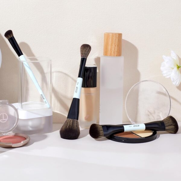 Jessup Face Makeup Brushes 3pcs Double Ended
