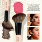 Jessup Face Makeup Brushes 6-in-3 Double Ended Makeup Brush Set T508 4 Jessup Face Makeup Brushes 6-in-3 Double Ended Makeup Brush Set for Foundation Contour Blush Highlight and Powder, Premium Synthetic Makeup Brushes Peach Dust T508
