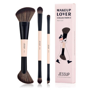 Jessup Travel Makeup Brushes Set 6-in-3 Double Sided Contour Brush T507