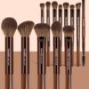 MAANGE Professional Makeup Brush Set, Soft Long Tube Design (Brown)