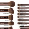 MAANGE Professional Makeup Brush Set, Soft Long Tube Design (Brown) 13Pcs Brush Set