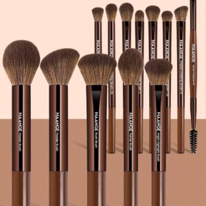 MAANGE Professional Makeup Brush Set, Soft Long Tube Design (Brown) 13Pcs Brush Set MAANGE Professional Makeup Brush Set, Soft Long Tube Design (Brown)