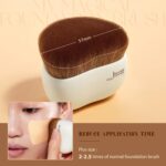 Jessup Pebble Flawless Face Kit T505 – Jumbo Flat-Top Foundation Brush (57 mm) + 3 Latex-Free Blender Sponges | Professional Base Makeup Set for Flawless Foundation, Contour & Concealer
