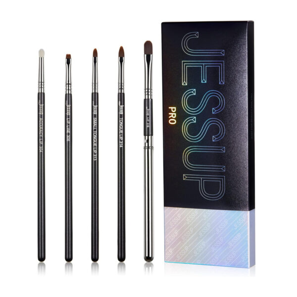 Jessup Lip Brush Set T325 Professional 5Piece Makeup Brushes for Flawless Lip Application, Vegan Synthetic Bristle Lip Artistry Kit for Precision Lipstick & Gloss
