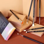 jessupt334-2 Jessup Brushes Eyeshadow Brush Set 7Pcs Eye Shadow Professional Makeup Brushes Set Premium Make Up Smoky Blending Shader Precision Crease Definer Black Silver T334
