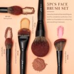 Jessup Large Face Makeup Brushes 5pcs Premium Synthetic Foundation Powder Contour Blusher Highlighter Brush Black T273 2 Jessup Professional Large Face Makeup Brushes Set 5pcs Premium Synthetic Foundation Powder Contour Blusher Highlighter Brush Black T273