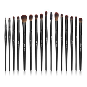 Jessup Make Up Brushes Set Professional 16Pcs Black Precision Collection, Highlight Concealer Eyeshadow Eyeliner Blending Spoolie T272