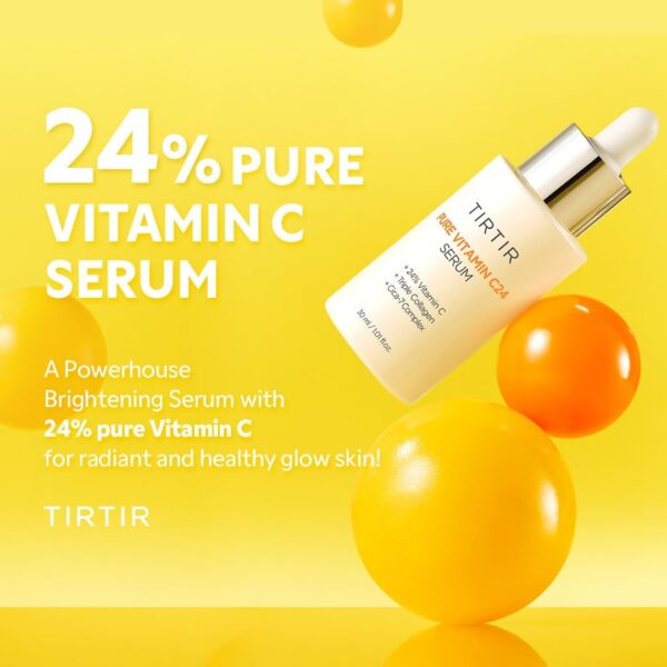 TIRTIR Pure Vitamin C 24 Face Serum – Dark Spot Remover for Sensitive Skin with Collagen Anti Aging Even Out Skin Tone Non Irritation Tested, Wrinkles, Korean Mild Vita C Facial Serum 1.01 Fl Oz 30ML