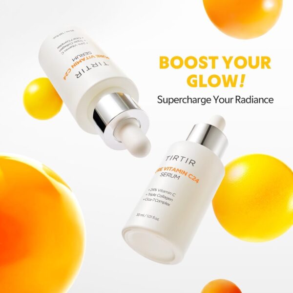 TIRTIR Pure Vitamin C 24 Face Serum – Dark Spot Remover for Sensitive Skin with Collagen Anti Aging Even Out Skin Tone Non Irritation Tested, Wrinkles, Korean Mild Vita C Facial Serum 1.01 Fl Oz 30ML