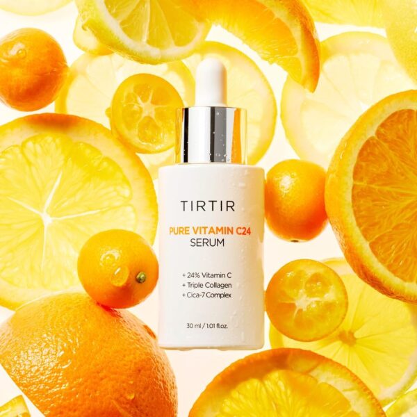 TIRTIR Pure Vitamin C 24 Face Serum – Dark Spot Remover for Sensitive Skin with Collagen Anti Aging Even Out Skin Tone Non Irritation Tested, Wrinkles, Korean Mild Vita C Facial Serum 1.01 Fl Oz 30ML