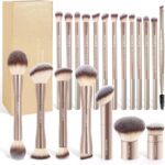 MAANGE 20 Pcs Makeup Brushes with Gift Box Champange MAANGE 20 Pcs Makeup Brushes with Gift Box Champagne