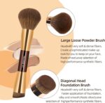 MAANGE 20 Pcs Makeup Brushes with Gift Box Coffee Gold 4 MAANGE 20 Pcs Makeup Brushes with Gift Box, Double-End Multi-functional Makeup Brushes for Blending Liquid Powder Concealer Cream Blush Buffe (Coffee Gold)