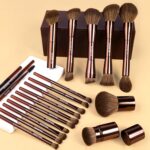 MAANGE 20 Pcs Makeup Brushes with Gift Box Dark Brown 2 MAANGE 20 Pcs Makeup Brushes with Gift Box, Double-End Multi-functional Makeup Brushes for Blending Liquid Powder Concealer Cream Blush Buffe (Dark Brown)
