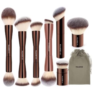 MAANGE 7 Pcs Makeup Brush Set Coffee
