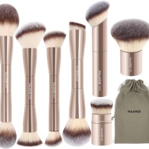 MAANGE 7pcs Makeup Brush Set Gold