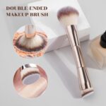 MAANGE 7 Pcs Makeup Brush Set Gold 4 MAANGE 7 Pcs Makeup Brush Set Double Sided Kabuki Makeup Brushes Contour Brush for Foundation Liquid Powder Concealer Cream Cosmetics Bronzer Blending Blush Buffing Makeup Tools (Gold)