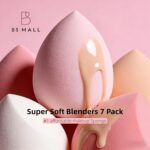 BS-MALL 7Pcs Makeup Sponge Set Pink 2 BS-MALL 7Pcs Makeup Sponge Set Blender for Liquid, Cream, and Powder, Multi-colored with 1 Mini Makeup Sponge (A-Pink)