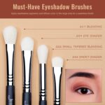Jessup 11Pcs Eye Brushes Set T340 3 Jessup 11Pcs Eye Brushes Set Professional Eye Shadow Makeup Eye Shader Smoky Blending Precision Crease Definer Pencil Black Silver T340