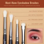 Jessup 11Pcs Eye Brushes Set T340 5 Jessup 11Pcs Eye Brushes Set Professional Eye Shadow Makeup Eye Shader Smoky Blending Precision Crease Definer Pencil Black Silver T340