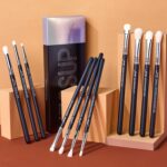 Jessup 11Pcs Eye Brushes Set T340 6 Jessup 11Pcs Eye Brushes Set Professional Eye Shadow Makeup Eye Shader Smoky Blending Precision Crease Definer Pencil Black Silver T340